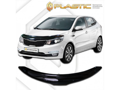 Дефлектор капота (Classic черный) Kia Rio хечбек 2015–н.в. от CA Plastic Дефлектор капота (Classic черный) Kia Rio хечбек 2015–н.в.