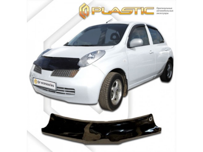 Дефлектор капота (Classic черный) Nissan Micra 2004-2006 от CA Plastic Дефлектор капота (Classic черный) Nissan Micra 2004-2006
