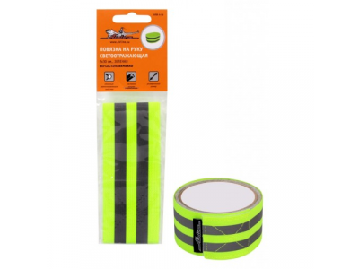 Повязка на руку, светоотражающая, 5х30 см., зеленая