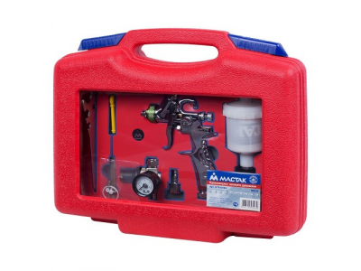 Краскопульт низкого давления, сопло 1,0 мм, мини, верхний бачок, кейс, МАСТАК