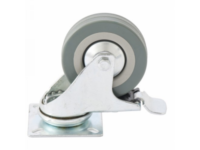 Колесо поворотное с тормозом d-75 мм., крепление платформенное СИБРТЕХ от СИБРТЕХ Колесо поворотное с тормозом d-75 мм., крепление платформенное СИБРТЕХ