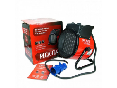 Тепловая электрическая пушка ТЭПК-5000K (керам.нагревательный элемент,круглая) Ресанта от Ресанта Тепловая электрическая пушка ТЭПК-5000K (керам.нагревательный элемент,круглая) Ресанта