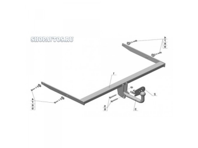 Фаркоп на Ford Focus II седан 2004-2011гг. от AvtoS Фаркоп на Ford Focus II седан 2004-2011гг.