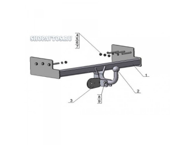 Фаркоп на Ford Transit минивэн/фургон 1994-2000гг. от AvtoS Фаркоп на Ford Transit минивэн/фургон 1994-2000гг.