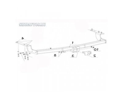 Фаркоп на Toyota Highlander SUV 2010-2014гг.