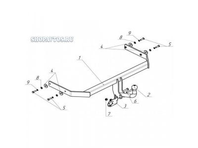 Фаркоп на Volkswagen Polo V хэтчбек 2009г.-по н.в.