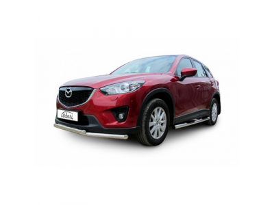 Защита переднего бампера Arbori d57+d42 двойная MAZDA CX-5 2011- от ARBORI Защита переднего бампера Arbori d57+d42 двойная MAZDA CX-5 2011-