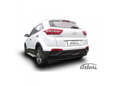 Защита заднего бампера Arbori d42 радиусная HYUNDAI Creta 4WD 2016-