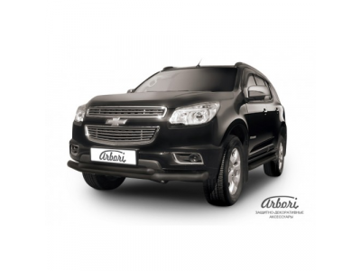 Защита переднего бампера Arbori d76+d57 двойная черная CHEVROLET TRAILBLAZER 2012- от ARBORI Защита переднего бампера Arbori d76+d57 двойная черная CHEVROLET TRAILBLAZER 2012-