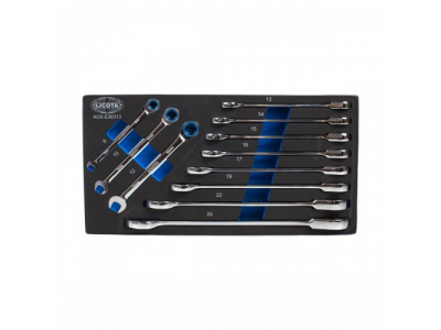 Набор ключей комбинированных трещоточных, 11пр., 8-24мм., EVA от LICOTA Набор ключей комбинированных трещоточных, 11пр., 8-24мм., EVA