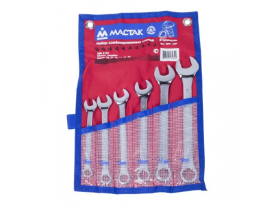 Набор комбинированных ключей, 10-19 мм, 6 предметов, МАСТАК от МАСТАК Набор комбинированных ключей, 10-19 мм, 6 предметов, МАСТАК
