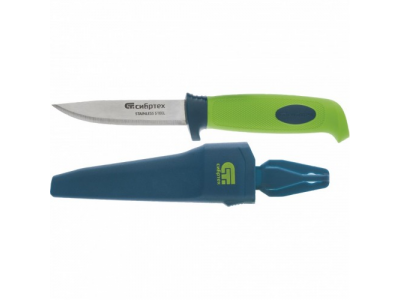 Нож универсальный с чехлом, обрезиненная рукоятка, 220 мм, лезвие 100 мм Сибртех от СИБРТЕХ Нож универсальный с чехлом, обрезиненная рукоятка, 220 мм, лезвие 100 мм Сибртех