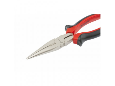 Длинногубцы NICKEL, 180 мм, прямые никелированные, двухкомпонентные рукоятки// MATRIX