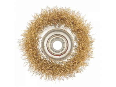 Щетка для УШМ, 100 мм, М14, "чашка", латунированная витая проволока// MATRIX от MATRIX Щетка для УШМ, 100 мм, М14, "чашка", латунированная витая проволока// MATRIX