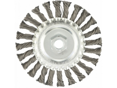 Щетка для УШМ 125 мм, М14, плоская, крученая проволока 0,8 мм// MTX