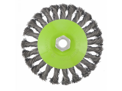 Щетка для УШМ, 125 мм, М14, "тарелка", крученая металлическая проволока СИБРТЕХ