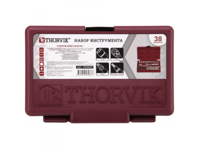 UTS0038 Набор инструмента 1/4"DR, 38 предметов от THORVIK UTS0038 Набор инструмента 1/4"DR, 38 предметов
