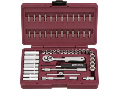 UTS0057 Набор инструмента 1/4"DR, 57 предметов от THORVIK UTS0057 Набор инструмента 1/4"DR, 57 предметов