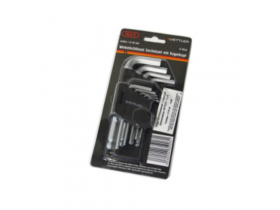 Набор шестигранников с шариком (9пр) 1,5-10мм VETTLER от VETTLER Набор шестигранников с шариком (9пр) 1,5-10мм VETTLER