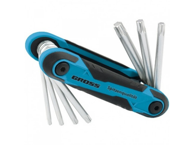 Набор ключей имбусовых Hex, 1,5-8 мм CrV, складные, 8 шт. //Gross от GROSS Набор ключей имбусовых Hex, 1,5-8 мм CrV, складные, 8 шт. //Gross