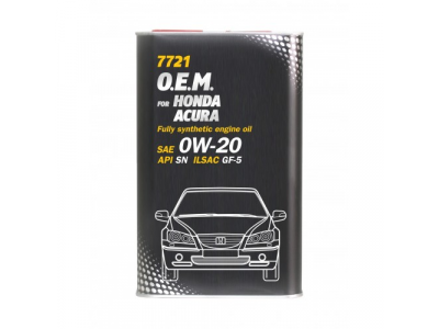 MANNOL 7721 O.E.M. 0W-20 for Honda Acura 4L metal