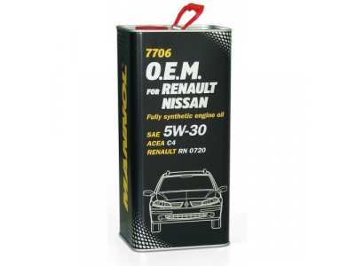 MANNOL 7706 O.E.M. 5W-30 for Renault Nissan 5L metal от MANNOL MANNOL 7706 O.E.M. 5W-30 for Renault Nissan 5L metal