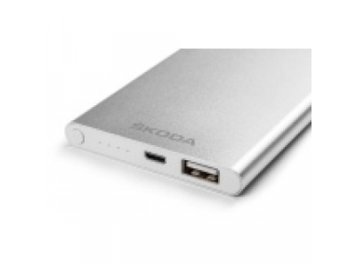 Портативный аккумулятор-зарядное устройство Skoda Power Bank, Silver