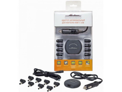 Зарядник для ноутбука AIRLINE универсальный 90Вт (адаптер USB)