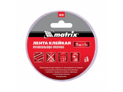 Лента клейкая противоскользящая, прозрачная 25 мм x 5 м Matrix от MATRIX Лента клейкая противоскользящая, прозрачная 25 мм x 5 м Matrix