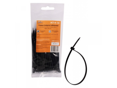 Стяжки (хомуты) кабельные 2,5*100 мм, пластиковые, черные, 100 шт. AIRLINE