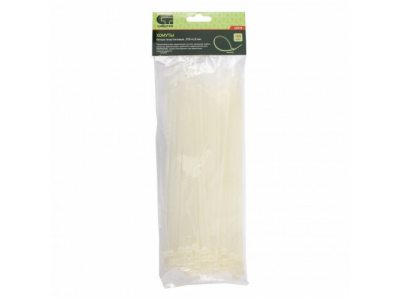 Хомуты, 250 x 4,8 мм, пластиковые, белые, 100 шт Сибртех от СИБРТЕХ Хомуты, 250 x 4,8 мм, пластиковые, белые, 100 шт Сибртех