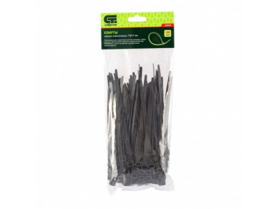 Хомуты, 150 х 7 мм, пластиковые, черные, 100 шт Сибртех от СИБРТЕХ Хомуты, 150 х 7 мм, пластиковые, черные, 100 шт Сибртех