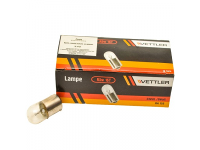 Лампа 24 V 5 W стоп-сигнал, повторитель, габарит T16 VETTLER от VETTLER Лампа 24 V 5 W стоп-сигнал, повторитель, габарит T16 VETTLER